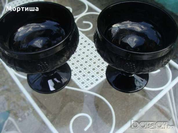  Бохемия блек аметист кристални чаши РАЗПРОДАЖБА, снимка 2 - Чаши - 18911158