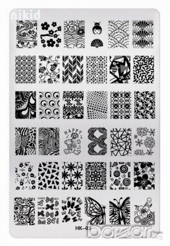 огромен Шаблон за щампа печати за нокти плочка HK-03 номер