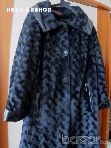Еко палто-манто-черно, снимка 1 - Палта, манта - 16628253