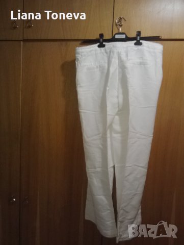 бял ленен панталон, снимка 2 - Панталони - 25075118