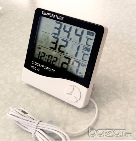 Термометър с 2 температури , влагомер и часовник HTC 2, снимка 4 - Друга електроника - 18994873
