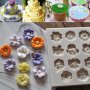 11 нежни цветчета силиконов молд форма декорация украса за мъфини и торта с фондан шоколад, снимка 1 - Форми - 20722300
