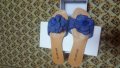 Сини дамски чехли с цвете, снимка 1 - Джапанки - 25022513