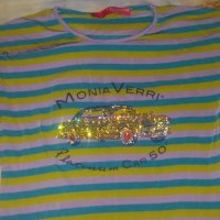 Италианска блузка с камъни Swarovski, снимка 1 - Тениски - 22255452