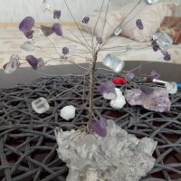 Кристални дръвчета изцяло от естествени камъни.Дървото на живота и любовта., снимка 6 - Декорация за дома - 19828944