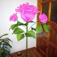 Гигантски рози от хартия, снимка 6 - Изкуствени цветя - 25247297