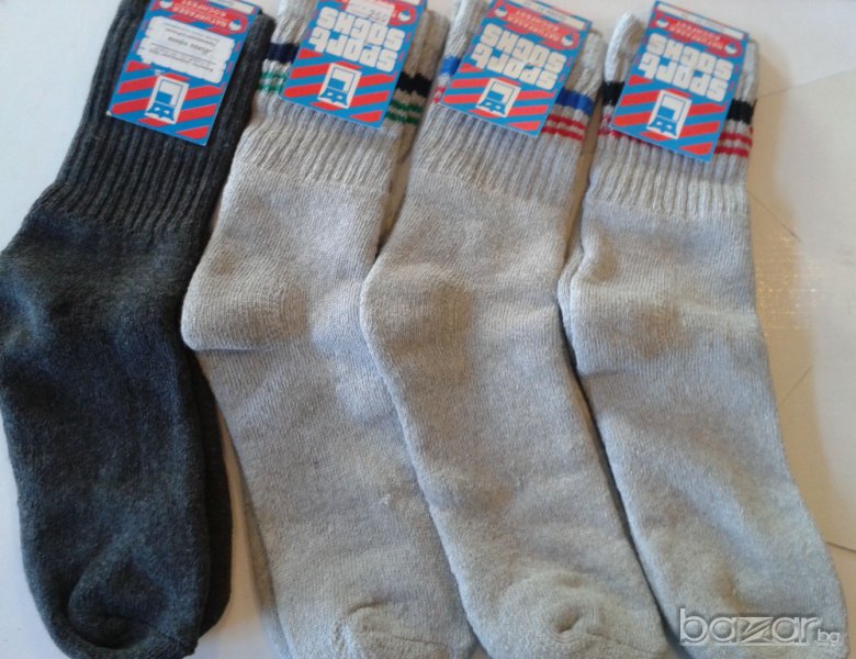 Памучни спортни чорапи размери 31-34 сиви немски памучни чорапи над глезена, снимка 1