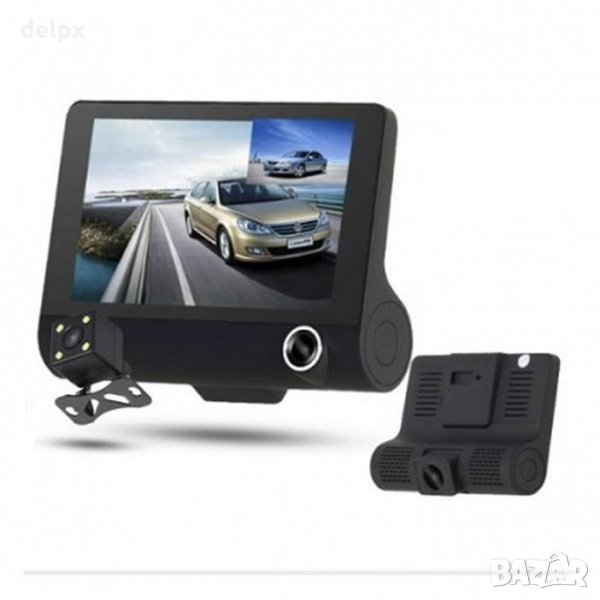 Видеорегистратор/камера D123 HD за автомобил, записваща с вграден микрофон, екран 4" 3MPx, снимка 1