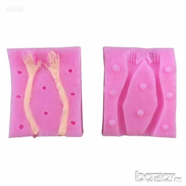 3D човешки ръце силиконов молд форма 2 части декорация украса фондан торта мъфини и др, снимка 1