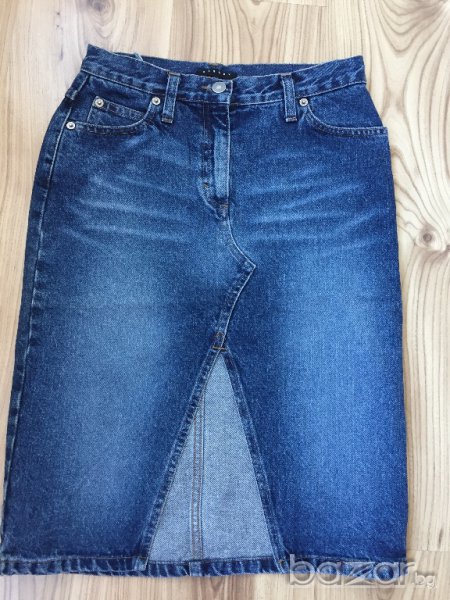 Дамска дънкова пола SISLEY оригинал, size S, 100%памук, произведена в Италия, като нова, снимка 1