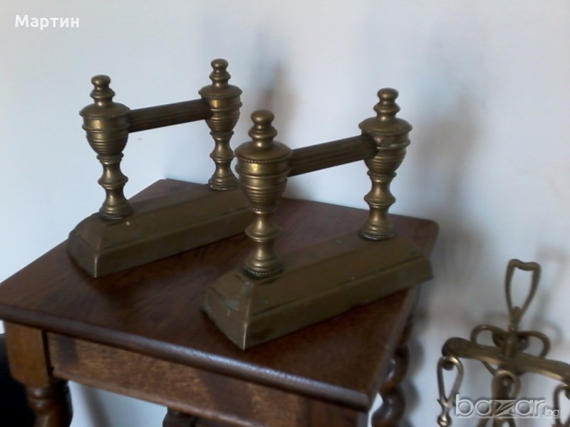 Стар масивен бронзов прибор за  - Камина ! (5555642), снимка 1