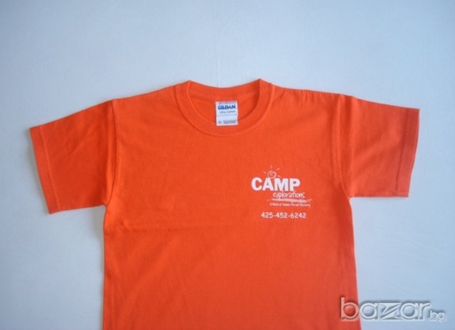  Gildan,оранжева детска тениска, 122 см., снимка 2 - Детски тениски и потници - 16381381