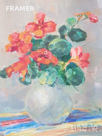 Картина Стоян Василев Натюрморт латинки м.б.1937г. ОРИГИНАЛ, снимка 4 - Картини - 23936429