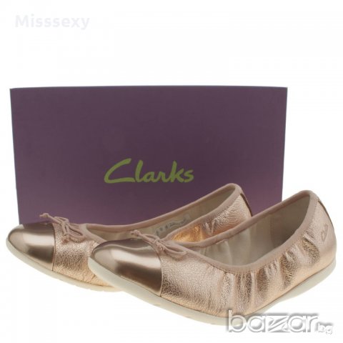 ПРОМО 🍊 CLARKS 🍊 Кожени балерини в розово златисто PINK DANCE 36 & 37 номер нови с кутия, снимка 3 - Дамски ежедневни обувки - 18604173