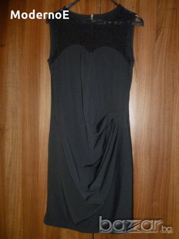 Интересна черна рокля с дантела, снимка 2 - Рокли - 18955734