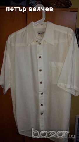 Gin tonik-бяла мъжка риза M, снимка 1 - Ризи - 20054354