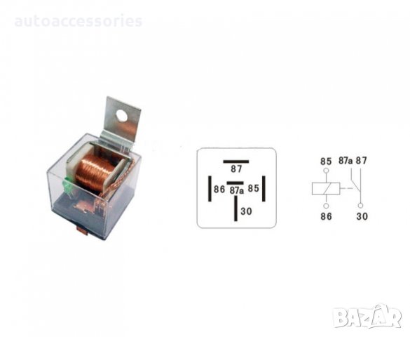 3000042991 Универсално реле 20/30А 12V, Vertex с 5 крачета прозрачно