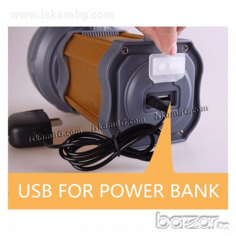Мощен акумулаторен прожектор 20W с USB - код 398, снимка 3 - Други спортове - 13797776
