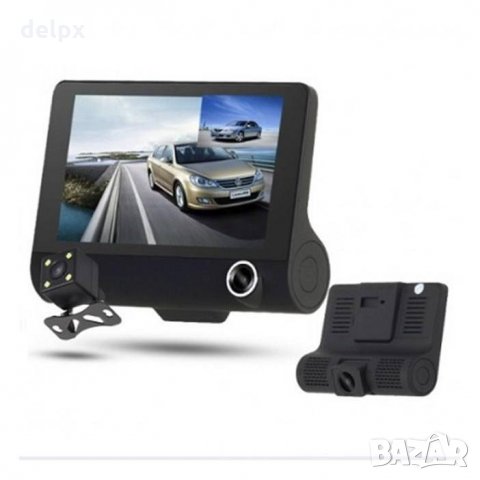 Видеорегистратор/камера D123 HD за автомобил, записваща с вграден микрофон, екран 4" 3MPx, снимка 1 - Аксесоари и консумативи - 24728668