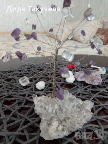 Кристални дръвчета изцяло от естествени камъни.Дървото на живота и любовта., снимка 6 - Декорация за дома - 19828944