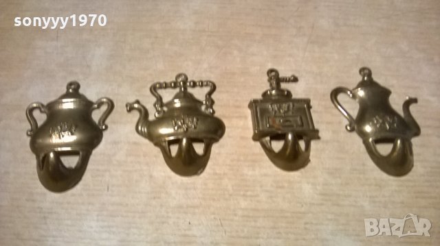 ПОРЪЧАНИ-ретро закачалки-мед/месинг-9х6см-внос швеицария, снимка 6 - Антикварни и старинни предмети - 23364773