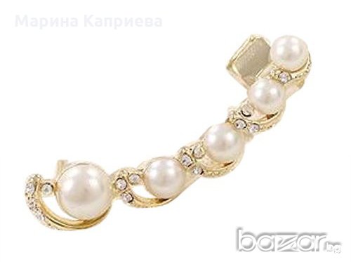 Обеца "Перли" Цената е за 1 брой. В наличност сребриста и златиста /С-04/, снимка 3 - Обеци - 14791634