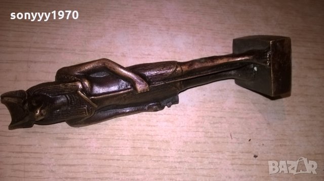 антика-фараон-метална масивна-14х4х3см, снимка 4 - Антикварни и старинни предмети - 23959489