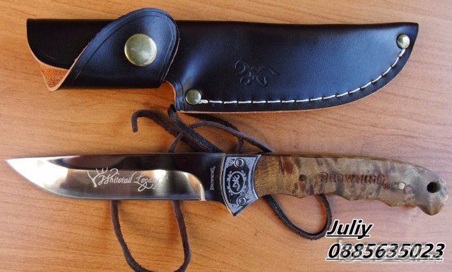 Ловен нож Browning / кожена кания /, снимка 2 - Ножове - 12690647