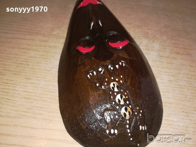 ретро маска-дърво/лак-внос швеицария-20х10х3см, снимка 9 - Колекции - 20977062