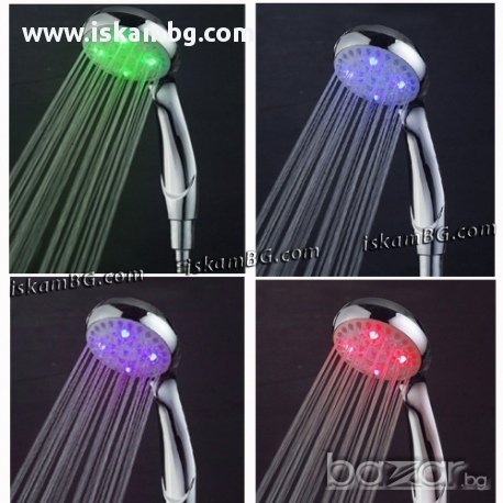 Светеща Душ Слушалка 4 Цвята - код 0145, снимка 5 - Други - 13568851