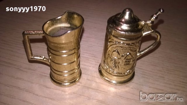 Мини ретро колекция-халба+кана-5х3см-внос швеицария, снимка 3 - Антикварни и старинни предмети - 17611303