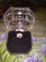 ПРОМО Нов годежен Позлатен с 18к злато дамски Пръстен + обеци с истински австралийски кристал, снимка 2