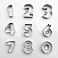 0-9 метални заоблени резци форми цифри числа за торта украса декор фондан тесто шоколад и др., снимка 1 - Форми - 19343219