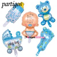сет 5 Сини момче бебешки балона хелий или въздух парти рожден ден, снимка 1 - Други - 23357172