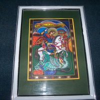 "Свети Георги" картина от художничката Искра Асенова, снимка 8 - Картини - 22186499