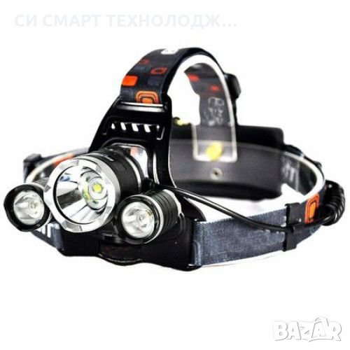 Челник за глава с акумулаторни батерии и 3 LED диода Boruit, снимка 1