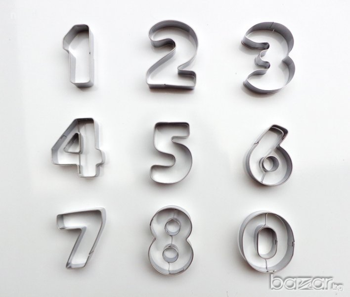 0-9 метални заоблени резци форми цифри числа за торта украса декор фондан тесто шоколад и др., снимка 1