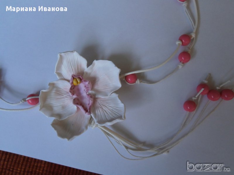 комплект "орхидеи", колие "черешов цвят", снимка 1