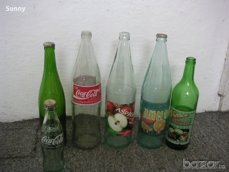 Стъклени бутилки от бира, шишета от безалкохолно, безалкохолни, снимка 1