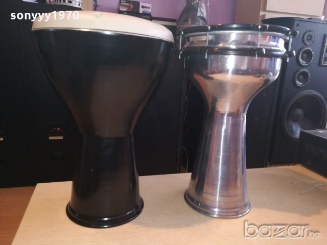 НОВИ тарамбуки-черна метална и сива алуминиева-40х25см, снимка 6 - Ударни инструменти - 21117232