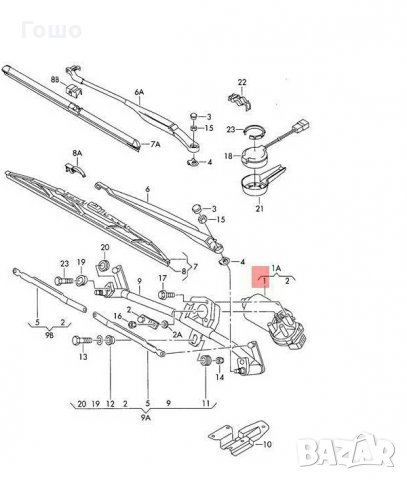 моторче / машинка за предни чистачки Audi A6 C5, снимка 3 - Части - 23018405