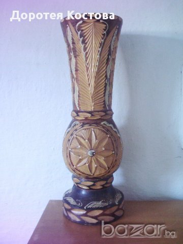 Стара ваза дърворезба 3, снимка 1 - Антикварни и старинни предмети - 10410547