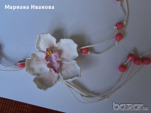 комплект "орхидеи", колие "черешов цвят", снимка 1