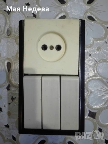 Ретро електрически ключ - контакт комбиниран, снимка 2 - Антикварни и старинни предмети - 23856883