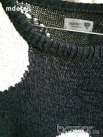 Nümph - черен пуловер на  бели точки, снимка 4 - Блузи с дълъг ръкав и пуловери - 20123077