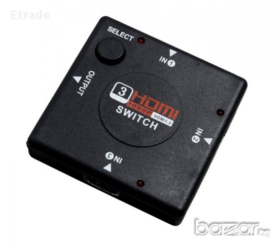 HDMI разклонител, Hub 1080p HDTV, снимка 2 - Други - 11553362