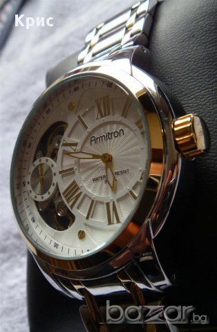Нов ръчен часовник Армитрон скелетон, златен, Armitron 20/4930WTTT Skeleton Gold Watch, снимка 3 - Мъжки - 8949328