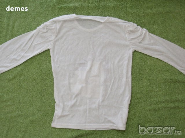 Фина бяла трикотажна блуза за момиче размер 140, нова, снимка 5 - Детски Блузи и туники - 17491710