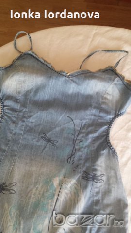 Дънкова лятна рокля, размер М, снимка 8 - Рокли - 18650775