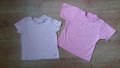 2 розови тениски за 3 лв., снимка 1 - Бебешки блузки - 19439741